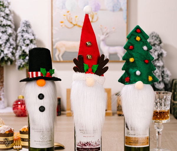 One or Three Christmas Wine Bottle Cover