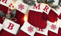 7-in Knit Letter Christmas Stocking
