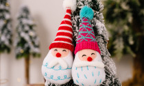 Two Cute Gnome Doll for Christmas Tree Fireplace Home Decoration