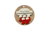 2022 DIY Wooden Family Christmas Stocking Hanging Ornaments