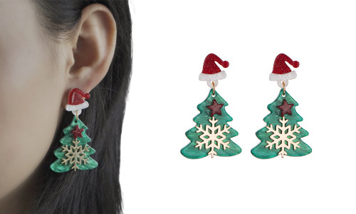 Christmas Tree Earrings For Women