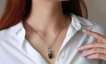 Medical Alert ID Pill Capsule Tube Pendant Necklace