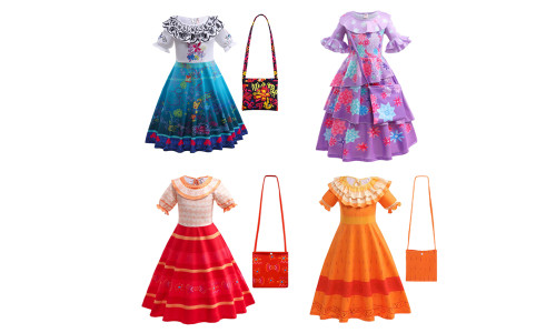 Princess Party Dress for Girls with Bag