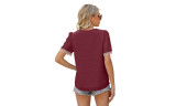 Women V Neck Tops Short Sleeve Blouses Shirts