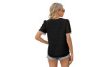 Women V Neck Tops Short Sleeve Blouses Shirts
