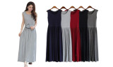 Women Sleeveless Casual Long Dresses