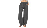 Womens Trousers Summer Drawstring Elastic Waist Pants