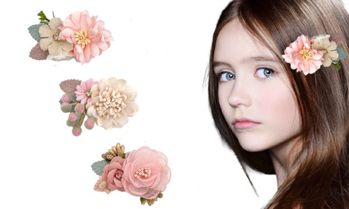 3 Pcs Flower Hair Clips Set