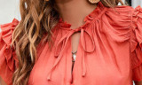 Women's Summer Ruffle Layered Sleeve Casual T Shirts