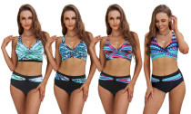 Women's Two Piece Swimsuits Criss Cross Top Bikini