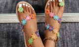 Women's Colorful Flowers Flat Sandals