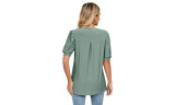 Womens Tops V Neck Tshirts Puff Sleeve