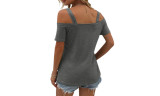 Womens Short Sleeve Tops Cold Shoulder T Shirts