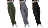 Women's Dungarees Loose Casual Long Jumpsuit