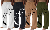 Men's Trousers Fashion Bird Printed Casual Trousers