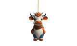 One or Six 2D Cartoon Cow Decorative Hanging Ornament