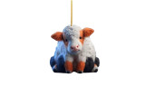 One or Four Cute Cartoon Cow Christmas Tree Ornament
