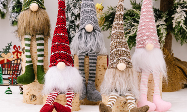 One or Two Christmas Gnome Swedish Tomte Sitting Long-Legged Elf