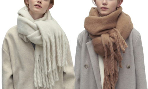 Women Winter Warm Scarf Solid Color Tassel Long Scarves