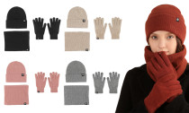 Unisex Winter Hat Scarf and Touch Screen Gloves Set