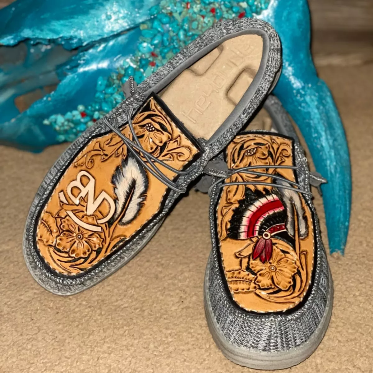 custom tooled hey dudes