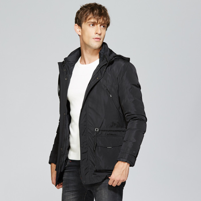 NAVSEGDA Men Winter Outwear Windproof Heavy Padding Jacket Detachable Inside 2 in 1 Warm Outwear Winter Parka