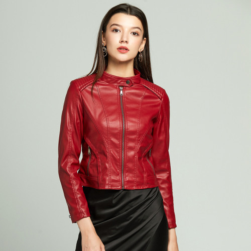 Spring Lady Pu jacket Over Coat Wholesale Online Drop Shipping S-XL
