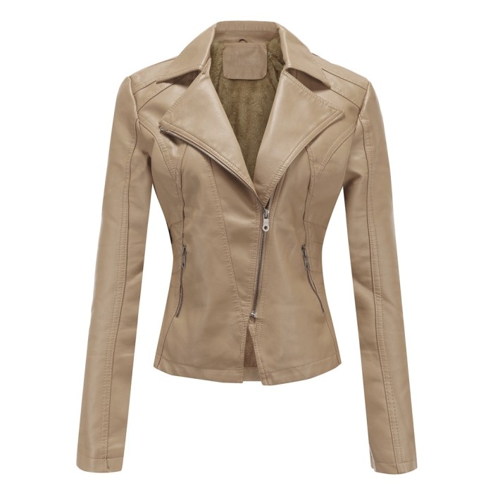 Lady New Style Pu Jacket with Zipper For Wish and Amazon Wholesale