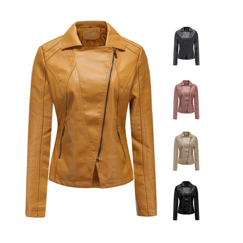 Lady New Style Pu Jacket with Zipper For Wish and Amazon Wholesale