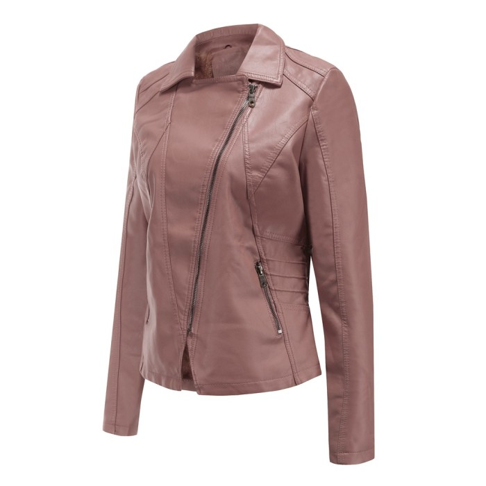 Lady New Style Pu Jacket with Zipper For Wish and Amazon Wholesale