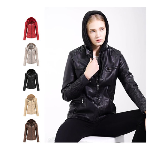 Lady Pu Jacket Washable Fabric with Fleece Hoody for Whole-sell S-4XL