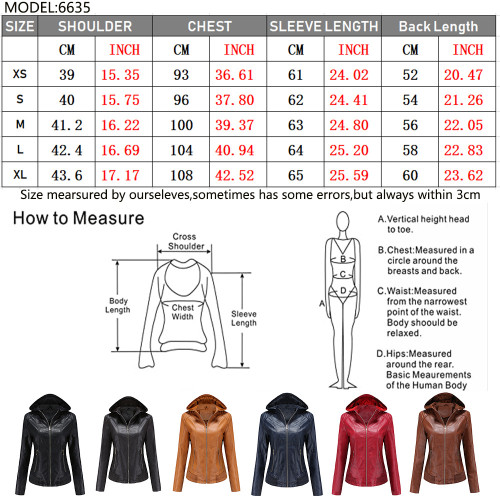 Detachable Hood Lady Winter Coat Pu Motor Biker Fur Lining Cool Jacket XS-XL