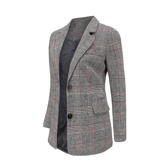 NAVSEGDA New Style Wollen Houndstooth Jacket Swallow Gird Suit Outwear Jacket S-4XL