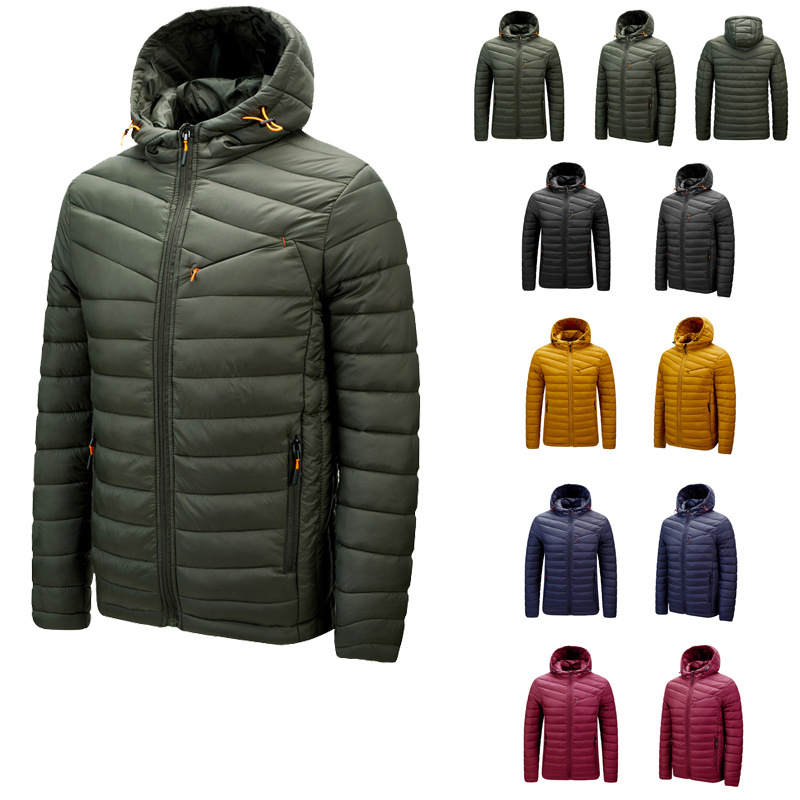 Wholesale Men Puffer Jacket Light Padding Jacket with Hood Warm Jacket Low  MOQ Online Shop Ready To Ship