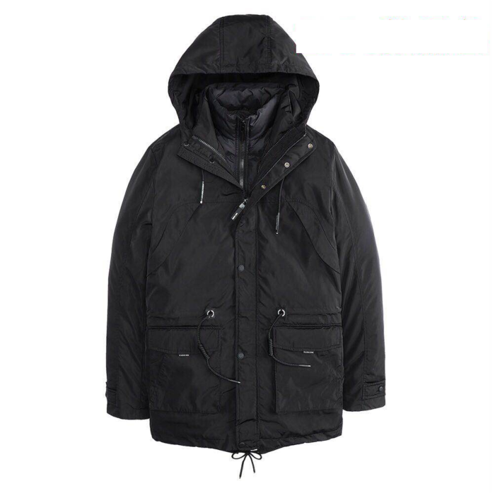 NAVSEGDA Men Winter Outwear Windproof Heavy Padding Jacket Detachable Inside 2 in 1 Warm Outwear Winter Parka