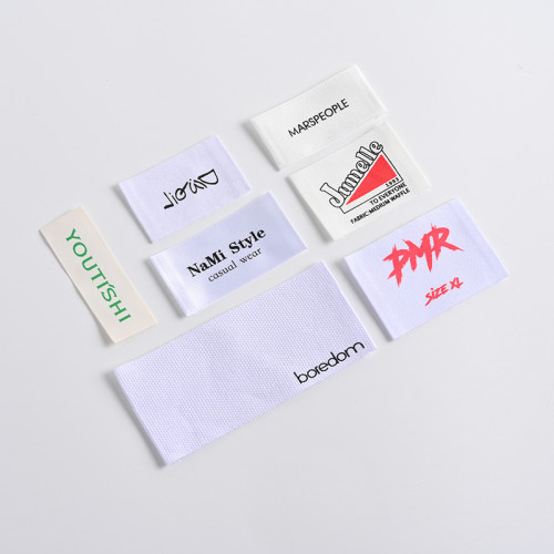 Standard t shirt side Size Folded label Custom clothing fabric Woven neck Labels For hoodie