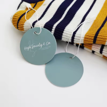 Custom clothing lock hang tag printed brand logo Luxury Fashion Paper round circle Hang Tags For hoodie t-shirt