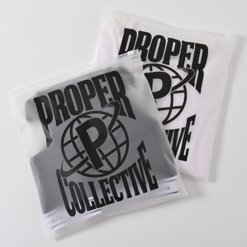  EVA Frosted Zipper post Bag Custom Printing logo Clothing T-shirt waterproof transparent packs bag