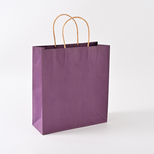 Luxury White purple Paper package Bag Custom Printed Logo Retail Boutique gift Shopping paper bags