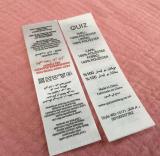 Custom Satin Care Label With Brand Logo Washing Care Garment Labels For Clothing