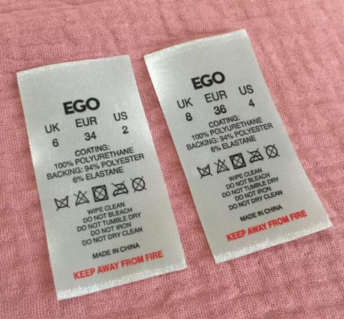 Custom Satin Care Label With Brand Logo Washing Care Garment Labels For Clothing