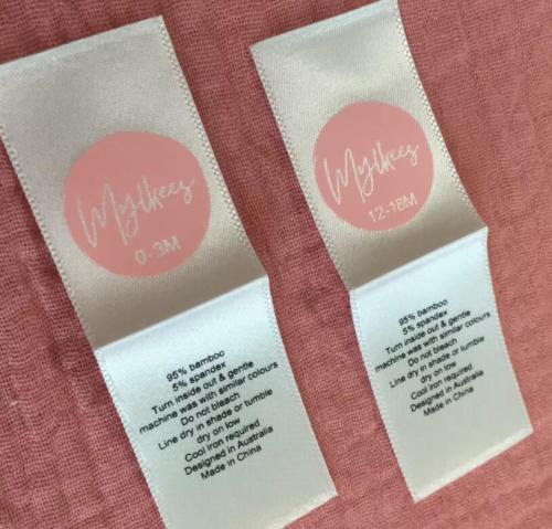 Custom Satin Care Label With Brand Logo Washing Care Garment Labels For Clothing