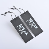 White Hang Tag Designs With Black Word And Price Tag For Clothing Tag