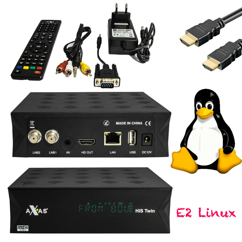 US$ 58.99 - Axas His Twin DVB-S2/S HD Enigma 2 Satellite Receiver 