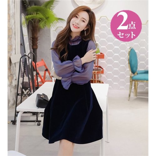 ワンピース レディース 春夏 膝丈ワンピース きれいめ 2点セット ワンピース ロング オシャレ上品 韓国風 着痩せ 大人 新作