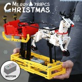 MOC-4121 Motorized Sleigh Reindeer Building Blocks Bricks 788PCs