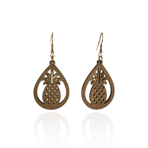 Pineapple wood earrings