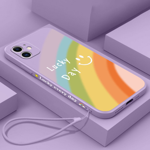 彩虹笑臉魔方液態iPhone手機殼