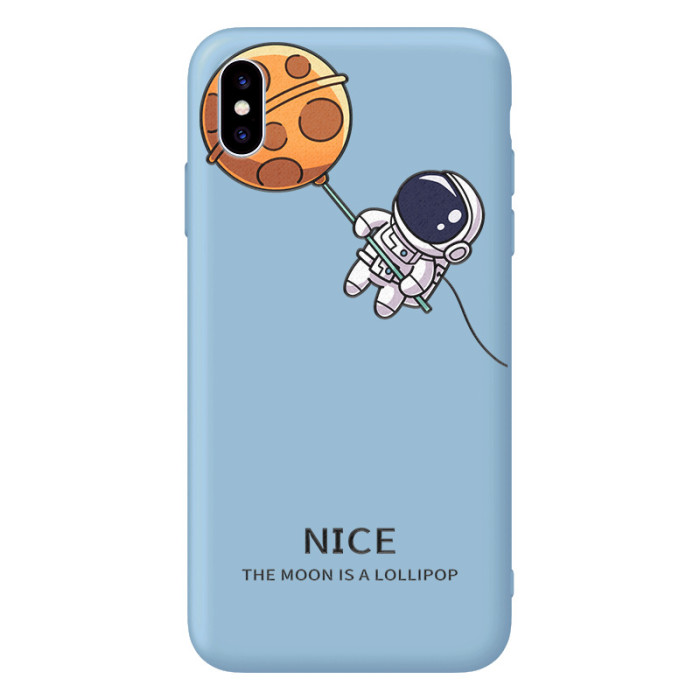 卡通宇航員星球硅膠液態iPhone手機殼