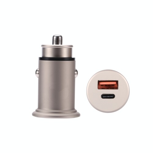 USB C car charger 18W PD and 18W QC dual port car charger 